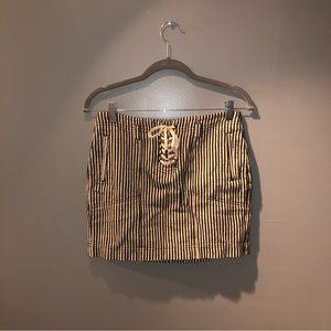 MADEWELL TICKING STRIPE SKIRT TIE UP CORSET FRONT SIZE 2